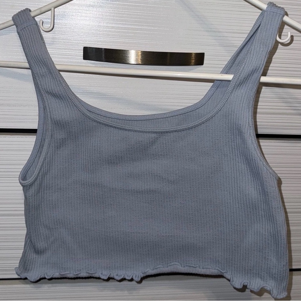 Women's Gray Ribbed Tank Top